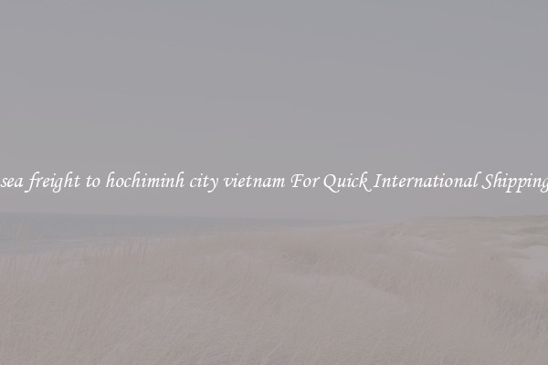 sea freight to hochiminh city vietnam For Quick International Shipping