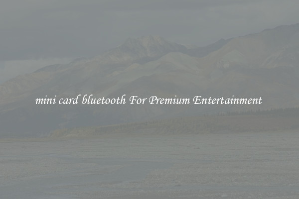mini card bluetooth For Premium Entertainment 