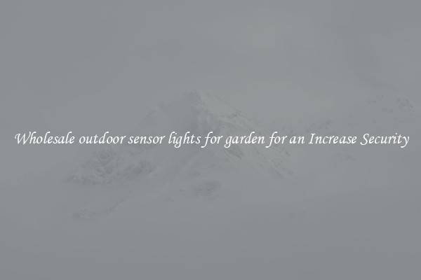 Wholesale outdoor sensor lights for garden for an Increase Security