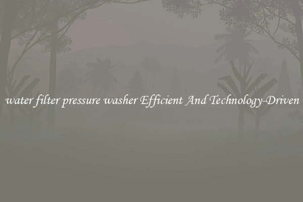 water filter pressure washer Efficient And Technology-Driven