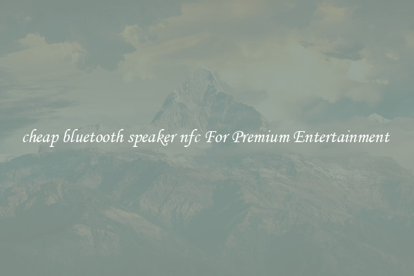 cheap bluetooth speaker nfc For Premium Entertainment 