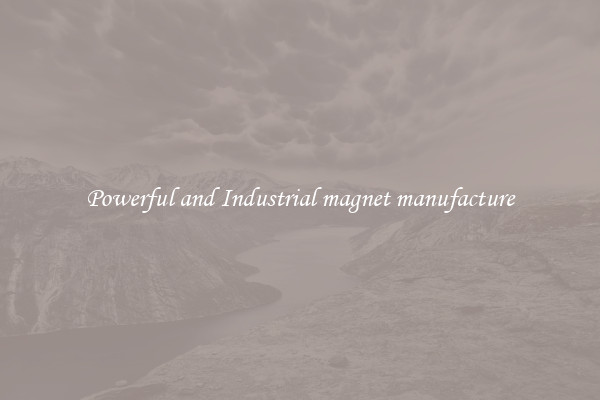 Powerful and Industrial magnet manufacture
