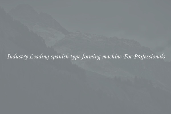 Industry Leading spanish type forming machine For Professionals
